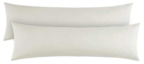 RUIKASI Kissenbezug 40x145 Beige 2er Set - Oeko Tex Seitenschläferkissen Bezug 40 x 145 cm mit Reißverschluss aus Mikrofaser, Seitenschläferkissenbezug Pillow Cover