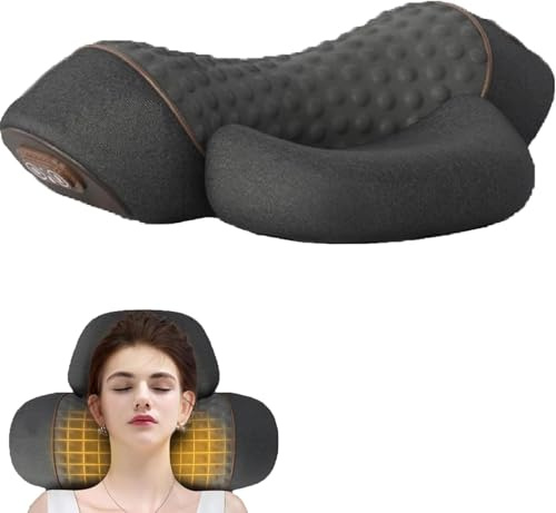 ZUSKYZU Nackenmassagegerät Elektrisch mit Wärme, 2025 Upgrade Entspannungskissen für Nacken Zervikales Massagekissen, Nackentraktion Schulterkorrektor für Schmerzlinderung tiefes Gewebe