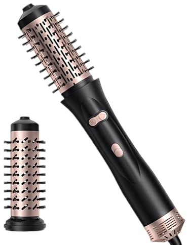 Rotating Hair Dryer Brush, 3-in-1 Thermal Brush with 2 Brushes, Rotating Hot Brush 3 Temperatures Negative Ion for All Hair Drying Styling Volumizing Curling Sleeking