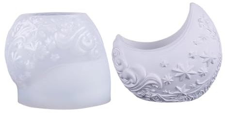 ZORESCOLEO Molde de silicona con forma de luna para plantas suculentas, maceta de cemento y cuencos decorativos