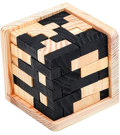 HONITANO Puzzle de Interactivo para de Encastre Educativo de Bambú de Rompecabezas Clásico para Desarrollo Cognitivo y Relajación Familiar