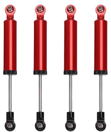 SPYMINNPOO 4 Stück RC-Auto-Stoßdämpfer, Legierung, 100 Mm, Hochleistungs-Öldämpfer für Ferngesteuerte Fahrzeuge Im Maßstab 1:10 (Rot)