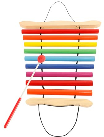 9 Tones Meditation Flow Chime with Mallet, 440Hz Swing Chime Sound Healing Instrument, Hanging Tubular Flow Chime for Yoga Relaxation Meditation Wind Chime (Rainbow)