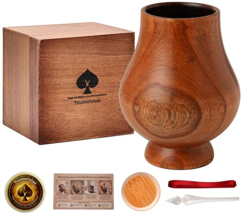 Tinnberlohas Charred Wooden Whiskey Tasting Glass Set with Wood Gift Box | Neat Bourbon & Durable Snifter Glass for Birthday, Christmas, Father's Day - Ideal Whisky Gift for Men, Dad, Husband