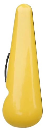 Geigenkoffer Geigenkasten aus Kohlefaser, leichter Rucksack, druckfest mit Stoff und Geigenbogen, Stauraum Hygrometer FüR Musikinstrumente(Yellow)