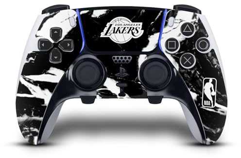 Head Case Designs Officially Licensed NBA Black Marble Los Angeles Lakers Vinyl Sticker Gaming Skin Decal Cover Compatible With Sony PlayStation 5 PS5 DualSense Edge Controller