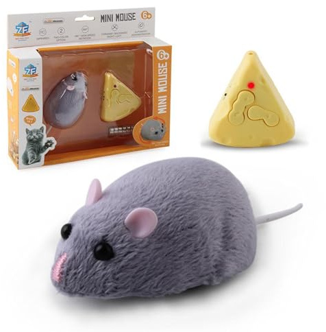 Roboter-Maus-Katzenspielzeug – ferngesteuertes elektronisches bewegliches Spielzeug, integriertes quietschendes Sound-Design, 7 cm x 4,5 cm x 3 cm + s/Hellviolette Farboptionen, langlebiges
