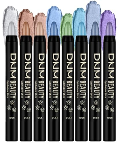 Lissymuse Sombra de Ojos en Barra, 8PCS Resistente al Agua y Duradero Alta Pigmentación Crema Eyeshadow Stick Profesionales Ojos Makeup Sets - Crea Delineadores y Maquillaje de Cejas Larga Duración