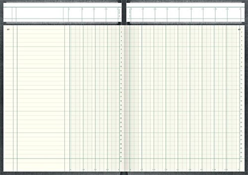 K+E Spaltenbücher 8611632-7113P96KL, hellblau, 13 Spalten, DINA4, 96Blatt