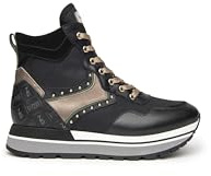 Nero Giardini I116943D Sneakers Alte Donna in Pelle E Camoscio - Nero 36 EU