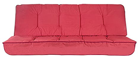 PATIO Auflagen für Hollywoodschaukel 3 Sitzer Latina 150 cm Bankauflage rot Sitzpolster mit Rückenlehne Volant vorne