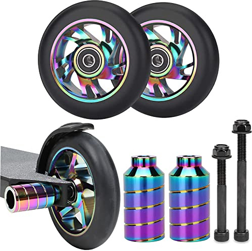 Aluscota 100mm Scooter Räder - 2 Stück mit ABEC-9 Lagern - Aluminium 88A für Apollo Albott Fuzion & Co.