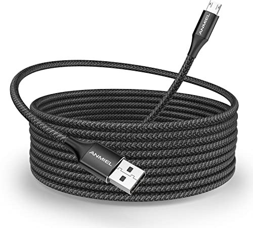 Micro USB Kabel 3M,Schnellladekabel Nylongeflochtenes USB Ladekabel Android Ladekabel kompatibel mit Samsung Galaxy S7 S6 S5 J7 Note 5,Huawei,Kindle,PS4 Controller,Fire HD Tablets,HTC,Nokia usw