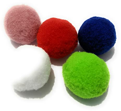 SugarToys - Lot de 5 Petites balles en Peluche Souple pour Chat, Couleurs Vives, à Attraper et mâchouiller