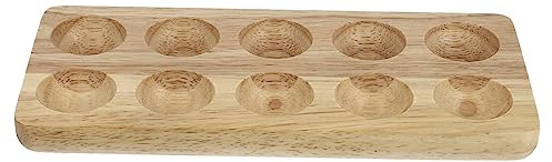 Base para Almacenar Huevos de Madera Beige, Bandeja Doble | Organización Doméstica, Protege y Ordena Piezas, Estilo Sencillo, Formato de Dos Columnas