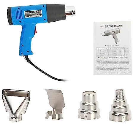 Reheyre 1 Set 2000W Heat-Gun, Hot Air-Gun with 4 Nozzles, 220V-230V Heat Blower Power Tool, Hot Air Dryer for Paint Stripping, Vinyl, Crafts, Resin(from UK Fast Arrival) A