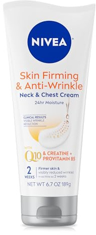 Nivea hudfastare och anti-rynkor nack- och bröstkräm med Q10, kreatin och provitamin B5, hudfastare kroppskräm minskar utseendet på fina linjer och rynkor, 2 dl tub