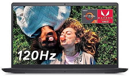 Dell Inspiron 3525 Ordinateur portable FHD 15,6 pouces, écran 120 Hz, AMD Ryzen 5 5500U, 8 Go RAM, 512 Go SSD, Wi-Fi 6, Windows 11 Home - Carbon Black