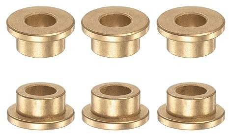 QUARKZMAN 6Stk Flansch Gleitlager Hülse Sinterbronze Buchsen 10x16x10mm | Selbstschmierende Lager mit 22x3mm Flansch Niedrigem Reibungskoeffizienten für Elektromotoren, 3D-Drucker, Maschinenbau