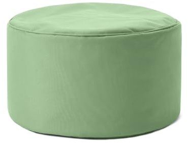 Lumaland Sitzsack Pouf, Indoor & Outdoor, 25x45 cm, Grün | Bean Bag 3-in-1 Hocker, Beistelltisch & Fußstütze, 50L
