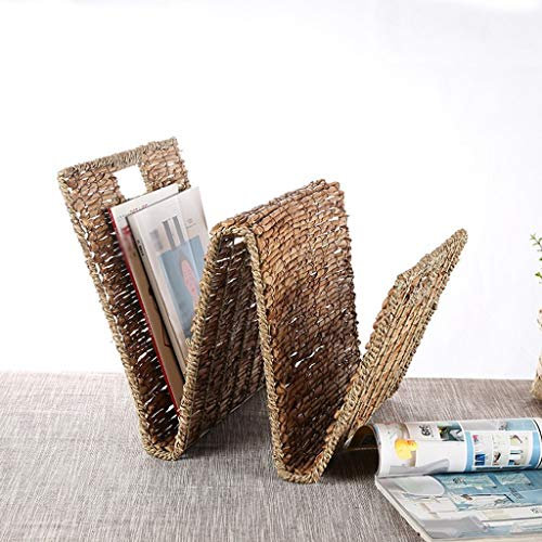 Korb Zeitungsständer Rack Basket Zeitungsständer Zuhause Alltag Country Kombination Eisen und Rattan