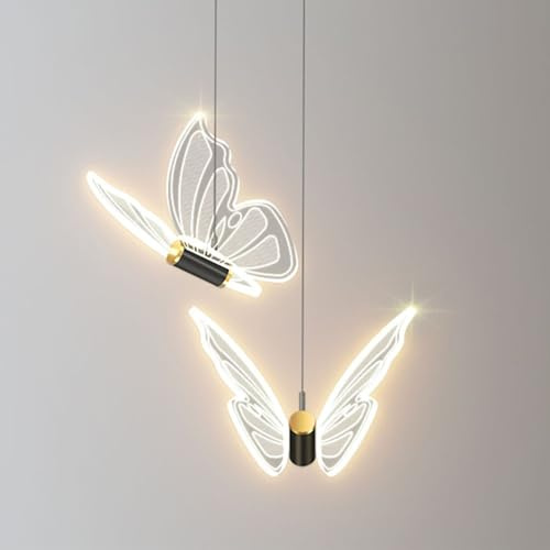 Mengjay LED 3 Farben dimmbar Pendelleuchte Modern Hängelampe,Kreativer Kronleuchter,Deckenleuchte Fairy Lampe,Hängend Höhenverstellbar Kronleuchter Für Esszimmer Küche (A (Doppelkopf))