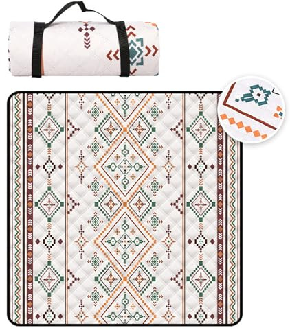 Hayisugal Picknickdecke 200x200 cm Stranddecke Sandfrei Wasserdicht Campingdecke Waschbar Strandunterlage Tragbare Picknickdecke für Strand,Picknick,Wandern,Park,Reisen, Boho L, 200 x 200 cm