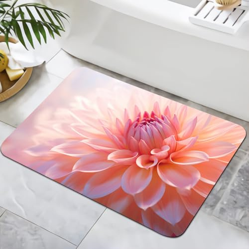 YISUMEI Tapis de bain antidérapant 40 x 60 cm - Lavable - Séchage rapide - Pour douche, baignoire, décoration WC (fleurs 1)