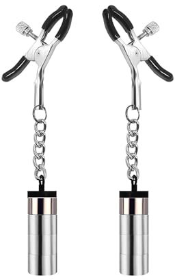 Kutocesy Magnetische Nippelklemmen Brustwarzen Metall-Frauenschmuck Nippelklemme Verstellbarer Magnet Gewichtsdruck BDSM Sexspielzeug Für Paare (Metallic)
