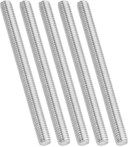 PATIKIL 3/8-16 UNC Tige Entièrement Filetée en Acier Inoxydable 304, 5Pcs 130mm Longueur Vis Filetée Longue Filetage à Droite Tige Filetée pour Boulons d'Ancrage Colliers Boulons en U