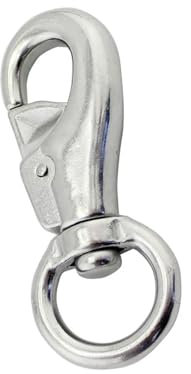 HEXHUASR 1 STÜCKE Edelstahl Bull Swivel Eye Snap Trigger Clip Haken 65mm Karabinerhaken for Hängematte Hängen Kit