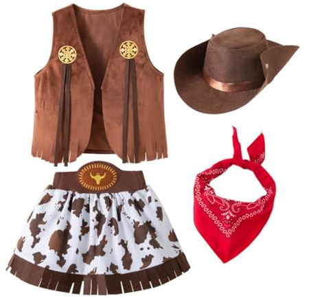Lito Angels Costume da Cowgirl per Neonata, Marrone, 12-18 Mesi 86