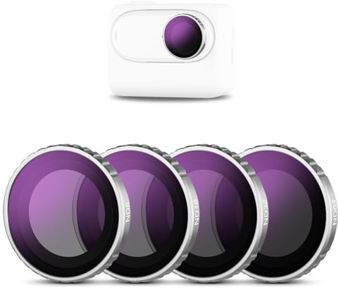 NEEWER GO 3S ND Filter Set (4 Pack), ND8 ND16 ND32 ND64 Neutral Density Lens Filter Accessories Kit with Multicoated HD Optical Glass Compatible with Insta 360 GO 3S, FLB01