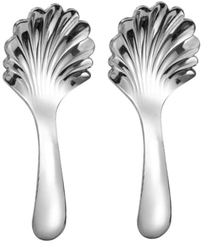 BEBEMOKO 2 Piezas Cucharas De Postre De Acero Inoxidable Cucharas Pequeñas Para Té Hogar