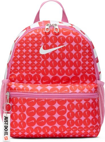 Nike Kids Y Nk Brsla Jdi Mni Bk-Aop Sp25 11L Backpack, Magic Flamingo/Picante Red/Whi