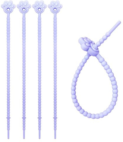 Elegantes bridas de goma de silicona resistentes, reutilizables, paquete de 5 organizadores de alambre elástico, portátiles para espacios de trabajo ordenados, bridas de alambre de goma