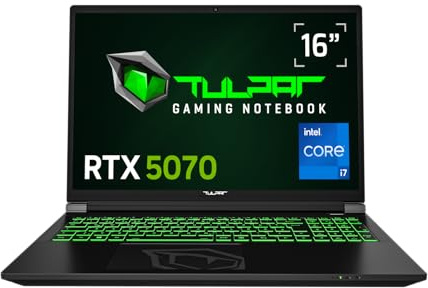 TULPAR T6 V3.6.1 Gaming Laptop | 16'' FHD+ 1920X1200 165HZ IPS LED-Display | Intel Core i7 14700HX | 32 GB RAM | 1 TB SSD | Nvidia RTX 5070 | Windows 11 Gaming Notebook