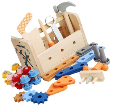 GALPADA Kinderwerkzeug Set aus Holz mit Schraubendreher und Muttern Lernspielzeug Feinmotorik und Kreativität für Kleinkinder Vielseitiges Montagespielzeug für Jungen und Mädchen