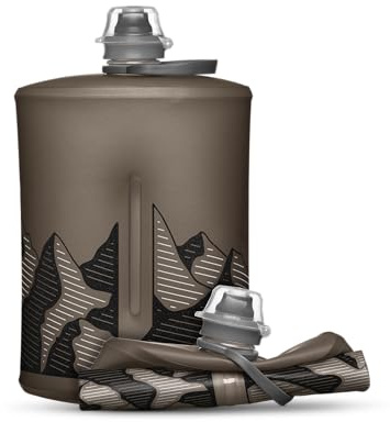 HydraPak Stow - Gourde Pliable de Randonnée (1L) - Sans BPA, Ultralégère, Bouchon à Visser Anti-Fuite - Gris Mammouth