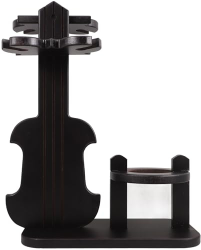 ifundom Portabottiglie in Legno a Forma di Violino Vintage, Supporto Portabottiglie da Banco Portabicchieri Sospeso, Organizzatore per Bottiglie di Vino per Cucina, Bar e Eventi Domestici