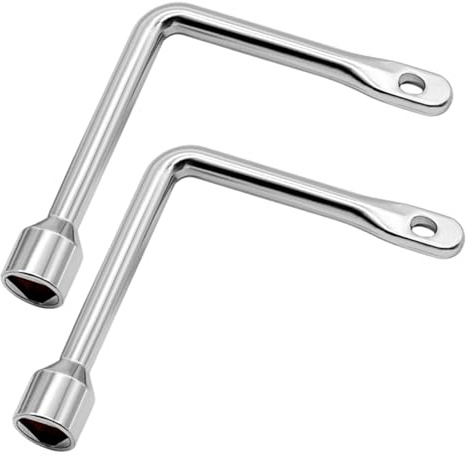 FinalCool 2 Pcs Llave Triangular Universal de 7 mm en Forma de L, Herramienta de Aleación de Zinc, Llave para Armario de Control Eléctrico, Ascensores, Medidor de Agua, Radiadores, Panel de Acceso