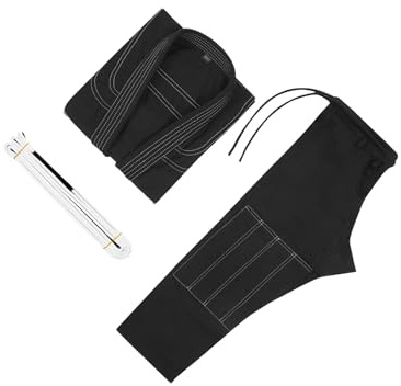 AMSLSIU Confection professionnelle, confortable et légère, kimono,Noir,A2 | brésilien avec ceinture, équipement de grappling pour enfants, kimono de compétition de Jiu-Jitsu brésilien