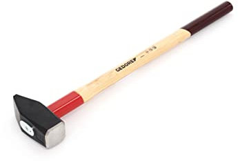 GEDORE Vorschlaghammer, 5 kg, Mit ROTBAND-Plus Stielbefestigung, Bruchfestes Hickoryholz, 800 mm, Geschmiedeter Hammerkopf