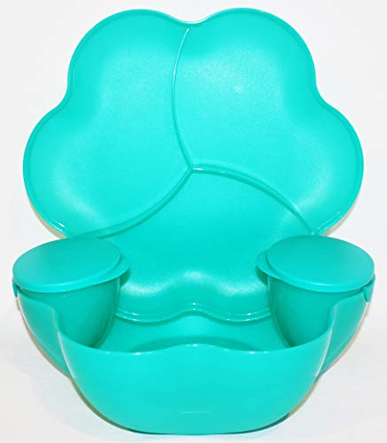 Tupperware Chip N Dip mit Dipschalen, 4,5 l, Blaugrün