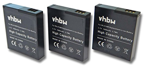 vhbw 3x batteria compatibile con Rollei Actioncam 230, 410, 240, 400 videocamera camcorder (1000mAh, 3,7V, Li-Ion)