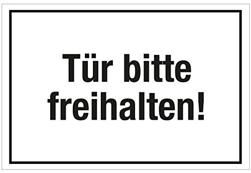 WANDKINGS Hinweisaufkleber für den Innen- und Außenbereich - Tür Bitte freihalten! - 20x15 cm - Aufkleber ohne Schild