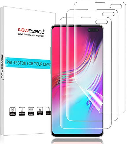 NEWZEROL 3 Pièce Compatible pour Samsung Galaxy S10 5G Protecteur d'écran [Soutien Reconnaissance d'empreintes] [Couverture maximale] [sans Bulles] Digitales TPU 3D Protecteur d'écran Souple