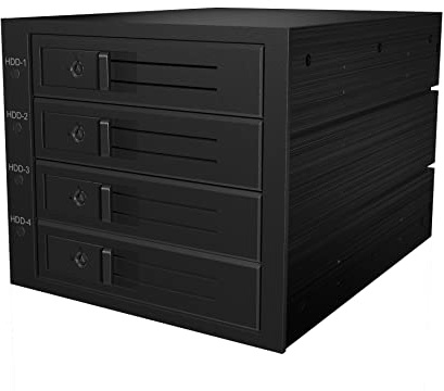 ICY BOX 4-Way 3.5-Inch Backplane for 3x 5.25-Inch Slot, SAS III 12 Gbit/S and SATA III 6 Gbit/S, Mini SAS HD Host, Fan 60610