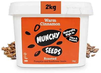 MUNCHY SEEDS Warm Cinnamon, Sunflower, Pumpkin, Protein Snack, Plant-Based Fibre & Vitamin E, Sweet & Delicious To Eat, Vegan Snacks For Kids, Add to Cereal, Porridge or Yoghurt - 2kg Bumper Tub
