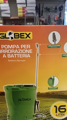 POMPA IRRORATRICE A BATTERIA A LITIO GLOBEX GARDEN 16LT 12V A SPALLA COMPLETA